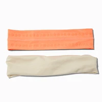 White & Coral Athletic Headwraps - 2 Pack