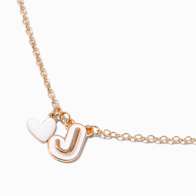 Bubble Initial Heart Pendant Necklace