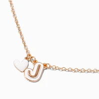 Bubble Initial Heart Pendant Necklace