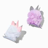 Claire's Club Lilac Unicorn Pom Pom Hair Clips - 2 Pack