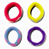 Neon Print Rolled Hair Ties - 4 Pack