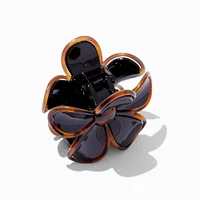 Black Tortoiseshell Lined Flower Hair Claw 