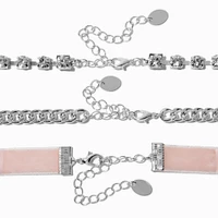 Pink Bow & Pearl Choker Necklaces - 3 Pack