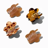Mini Tortoiseshell Flower Hair Claws - 4 Pack
