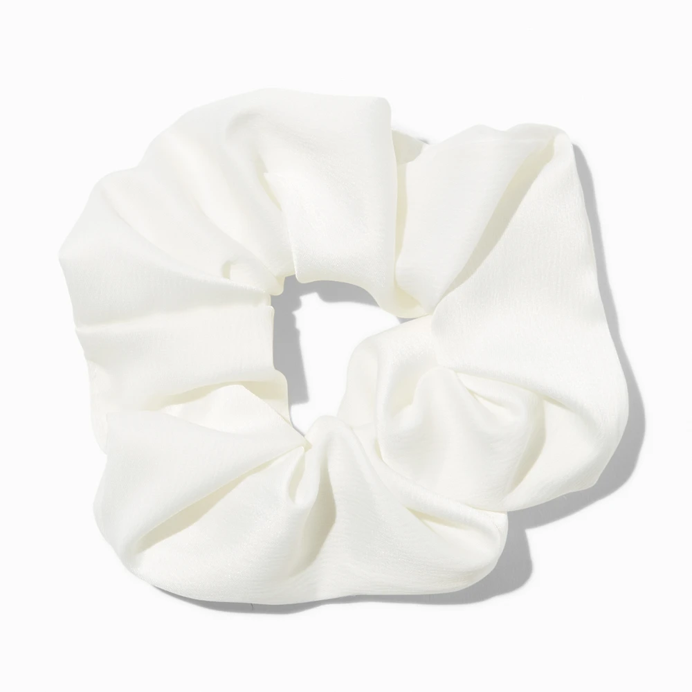 White Satin Hair Scrunchie