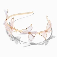 Gold Organza Butterfly Metal Headband
