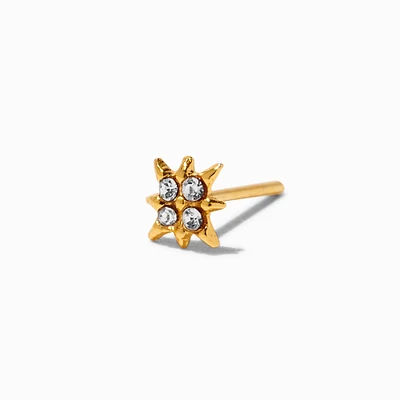 22G Gold-tone Sterling Silver Crystal Star Nose Ring