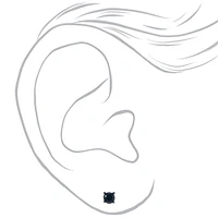 Black Cubic Zirconia 5mm Round Stud Earrings