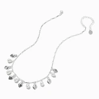 Silver-tone Pearl Dangle Necklace