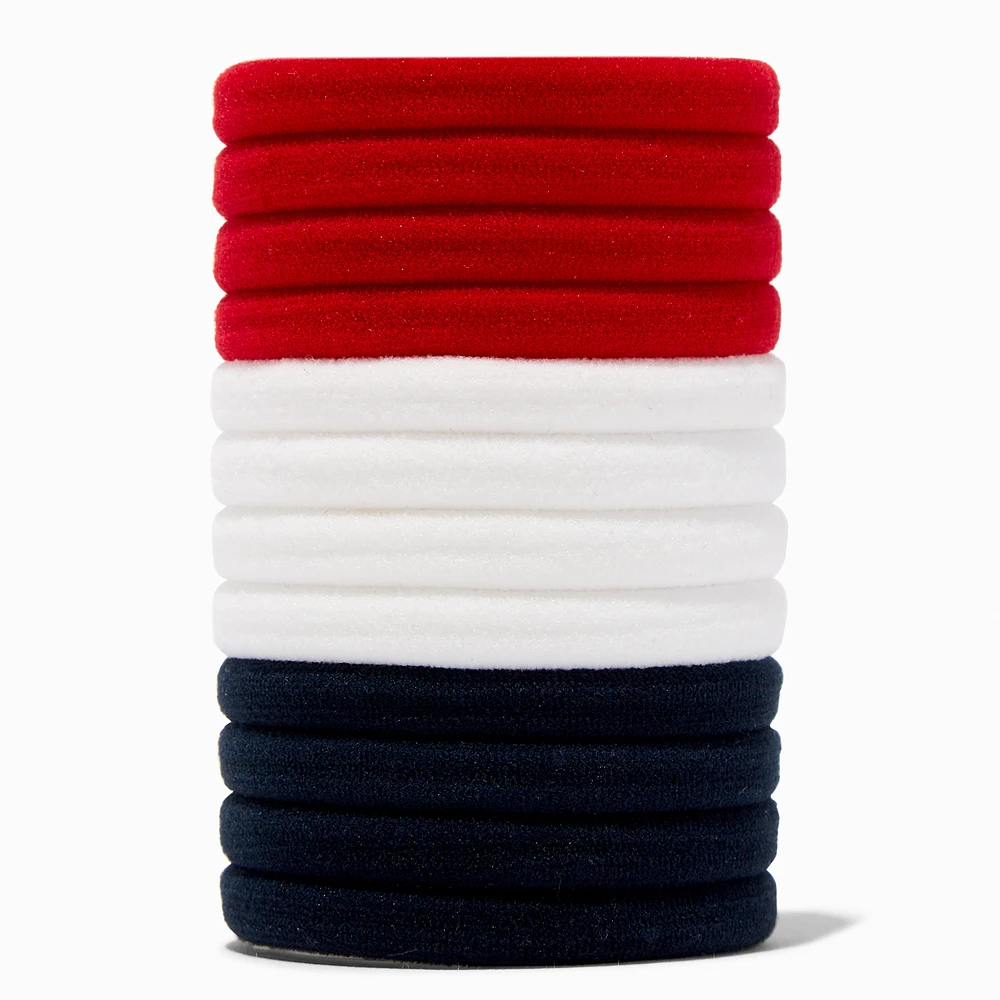 Red, White, & Black Hair Ties - 12 Pack