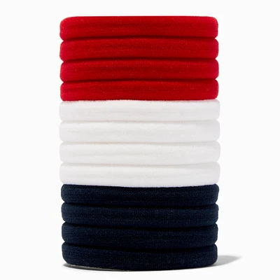 Red, White, & Black Hair Ties - 12 Pack
