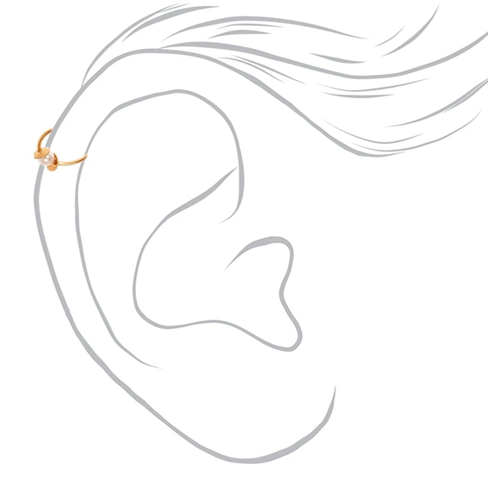 Gold-tone Stainless Steel Braided Crystal Faux Cartilage Earrings - 3 Pack