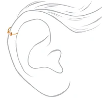 Gold-tone Stainless Steel Braided Crystal Faux Cartilage Earrings - 3 Pack