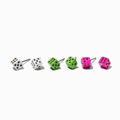 Dice Stud Earrings - 3 Pack