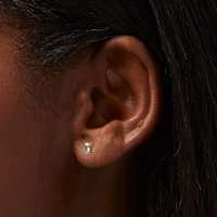 C LUXE by Claire's 18kt Gold Plated Cubic Zirconia Marquise & Baguette Stud Earrings - 3 Pack