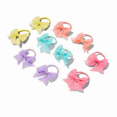 Claire's Club Chiffon Bow Hair Ties - 10 Pack