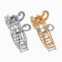 Mixed Metal Bow Hair Claws - 2 Pack