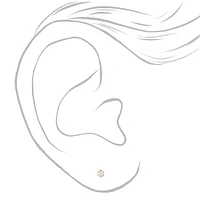 C LUXE by Claire's 18kt Gold Plated Cubic Zirconia 2mm Round Stud Earrings