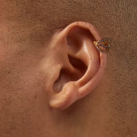 Gold-tone Triple Row Twister 18G Cartilage Clicker Earring