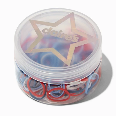 Red, White, & Blue Star No More Snag Hair Ties - 150 Pack