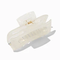 Iridescent Ivory Rectangular Hair Claw
