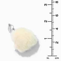 Pastel Pom Pom Clip-On Drop Earrings