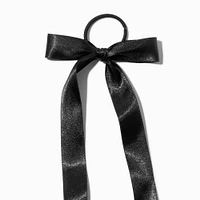 Black Satin Bow Hair Tie