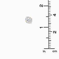 C LUXE by Claire's 18kt Gold Plated Cubic Zirconia Graduated Round Basket Stud Earrings - 3 Pack