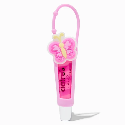 Claire's Club Pink Butterfly Lip Gloss Tube