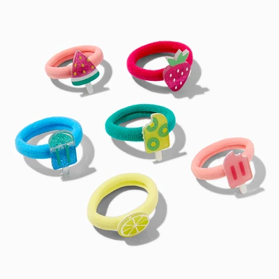 Claire's Club Fruit Ice Pop Icons Rolled Hair Ties - 6 Pack