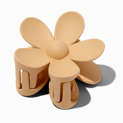 Matte Tan Flower Medium Hair Claw