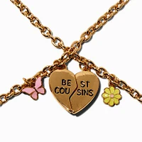 Best Friends Best Cousins Split Heart Chain Bracelets - 2 Pack