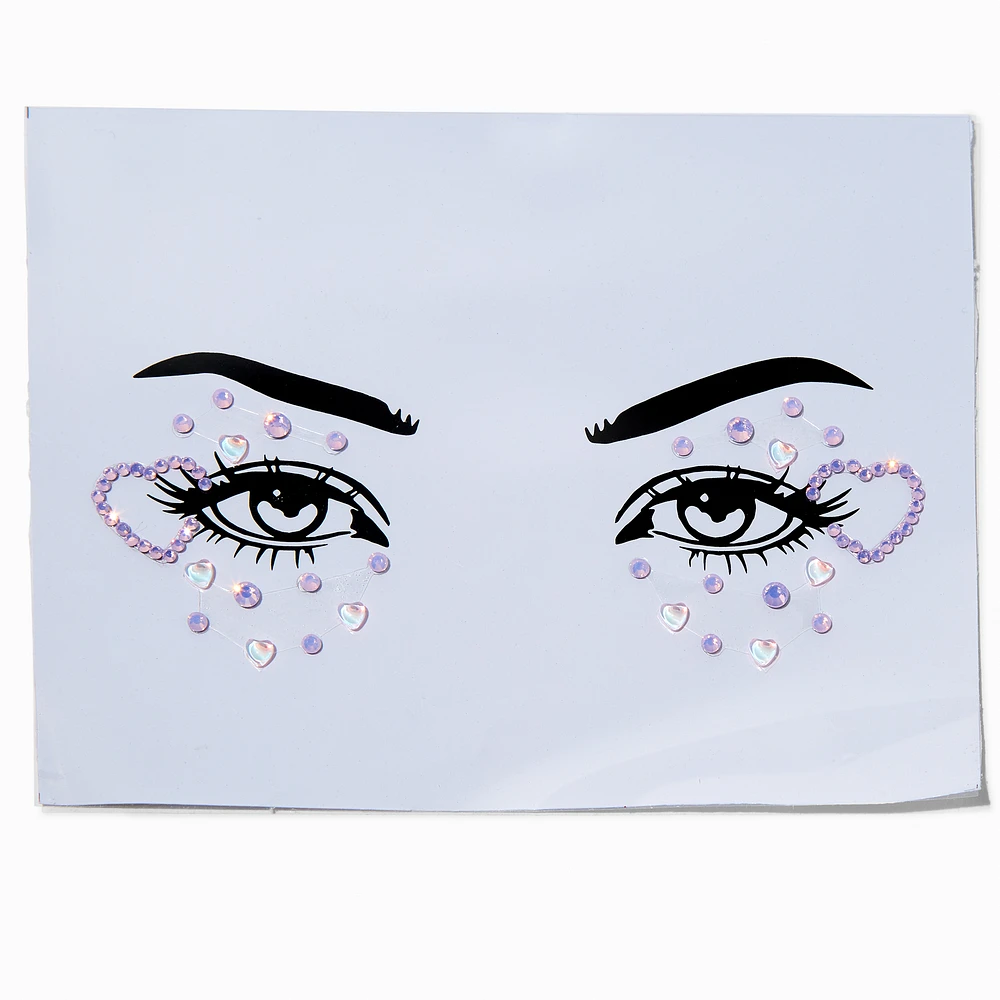Pastel Purple Heart Eye Gems