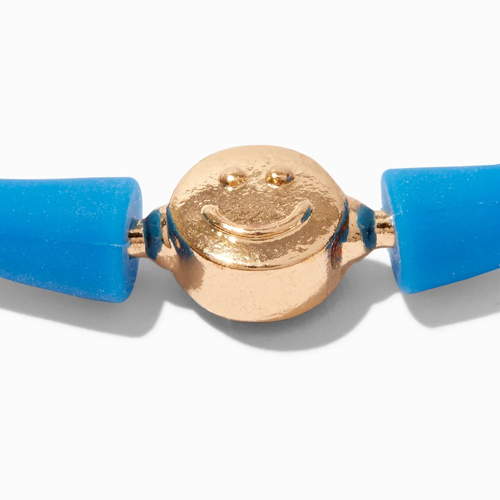 Blue Happy Face Silicone Bracelet