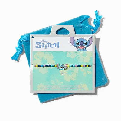 Disney Stitch Sterling Silver Beaded Stretch Bracelet 