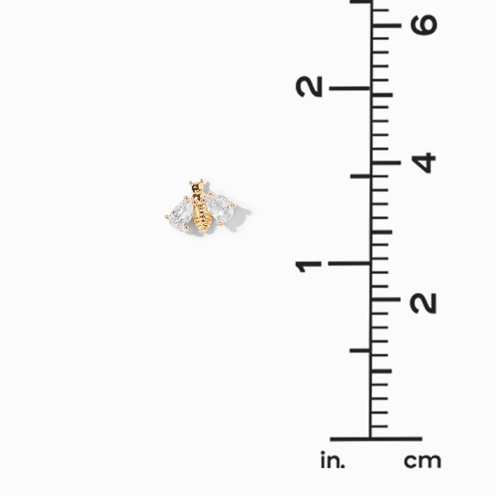 C LUXE by Claire's 18k Yellow Gold Plated Cubic Zirconia Bee Stud Earrings