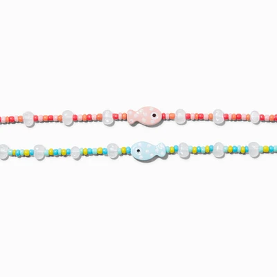 Best Friends Fish Beaded Choker Necklaces - 2 Pack