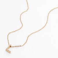 Gold-tone Pearl Initial Pendant Necklace - L
