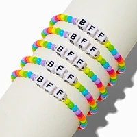 Best Friends Rainbow BFF Beaded Stretch Bracelets - 5 Pack