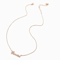 Gold-tone Script Zodiac Pendant Necklace - Gemini 
