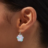 Rainbow Glitter Paw 0.5" Drop Earrings 