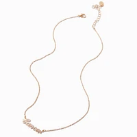 Gold-tone Script Zodiac Pendant Necklace - Cancer 