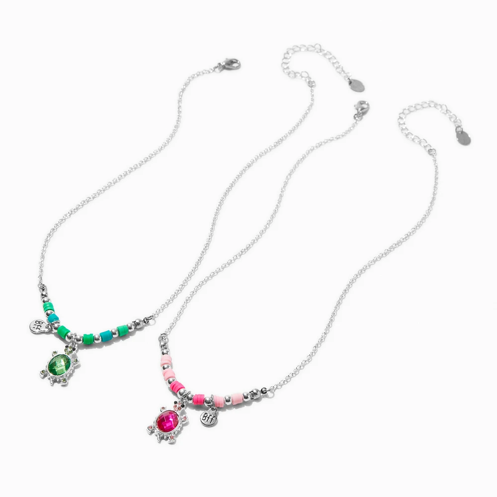 Best Friends Crystal Turtle Pendant Necklaces - 2 Pack
