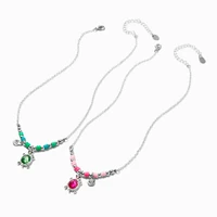 Best Friends Crystal Turtle Pendant Necklaces - 2 Pack