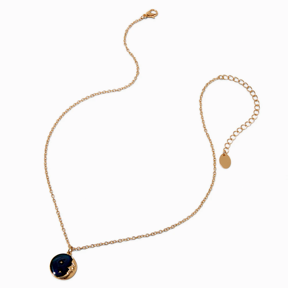 Mood Crescent Moon Pendant Necklace 