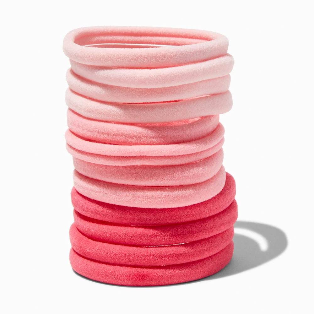 Tonal Pink Rolled Hair Ties - 12 Pack