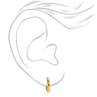 C LUXE by Claire's Gold-tone Titanium 10mm Tube Hoop Earrings