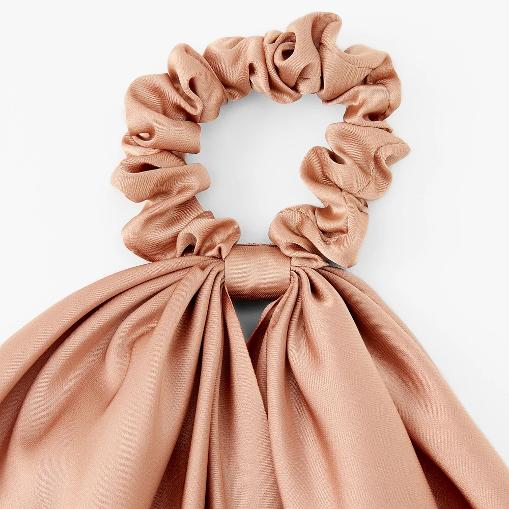 Small Tan Hair Scrunchie Scarf