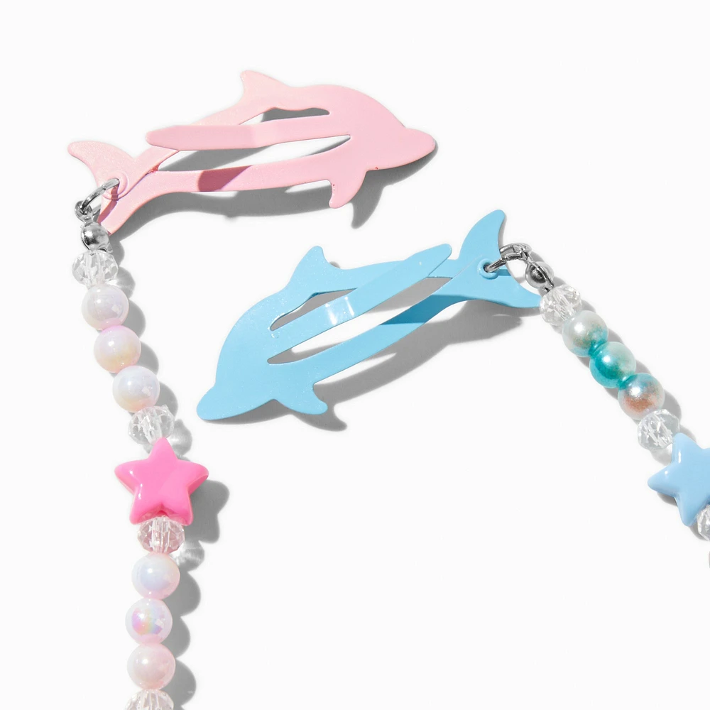 Claire's Club Dolphin Charm Hair Clips - 2 Pack 