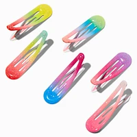 Claire's Club Ombré Glitter Snap Hair Clips - 6 Pack